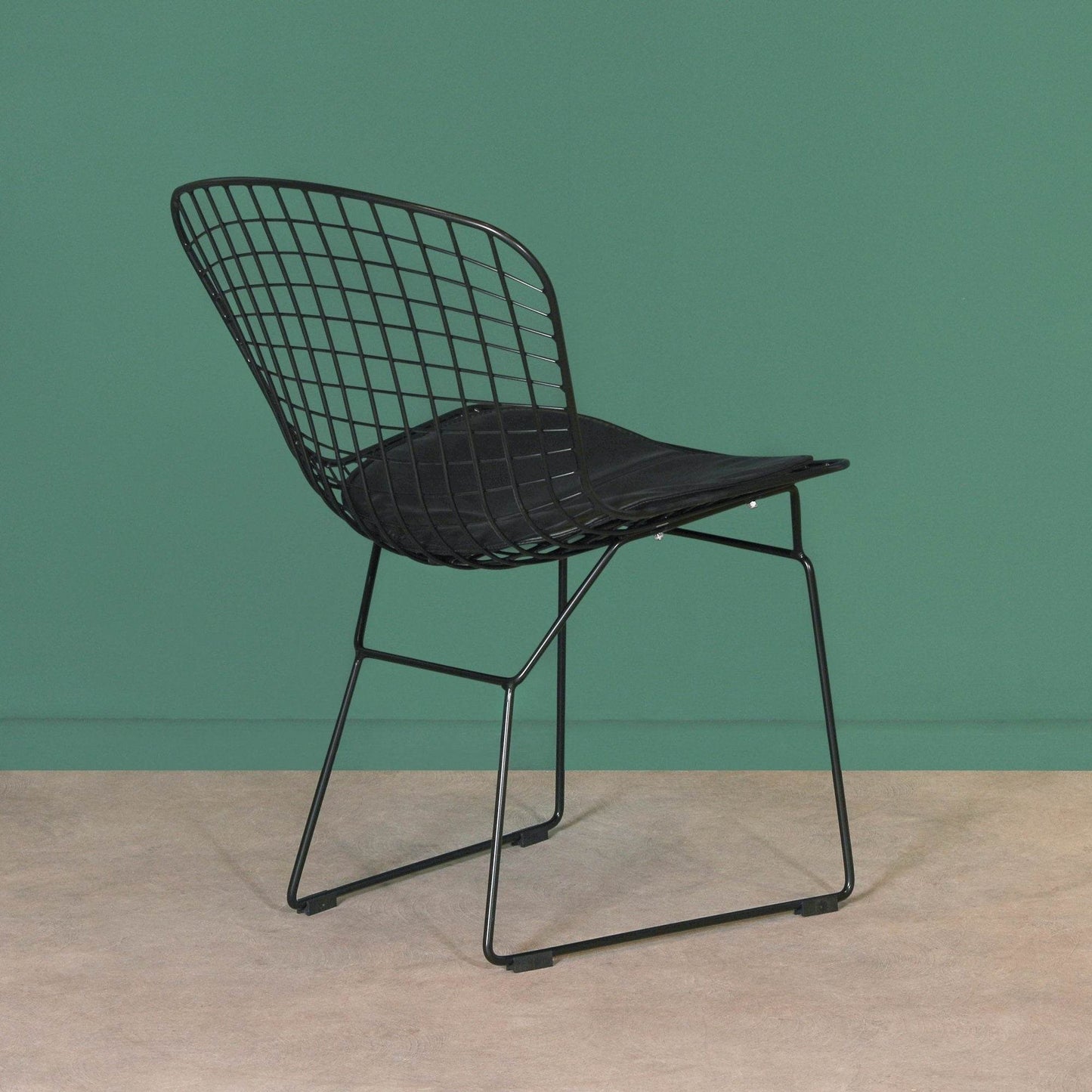 Contemporary Industrial Style Black Mesh Wire Dining Chair With Seat Cushion - Esmae & Rose