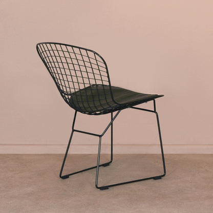 Contemporary Industrial Style Black Mesh Wire Dining Chair With Seat Cushion - Esmae & Rose