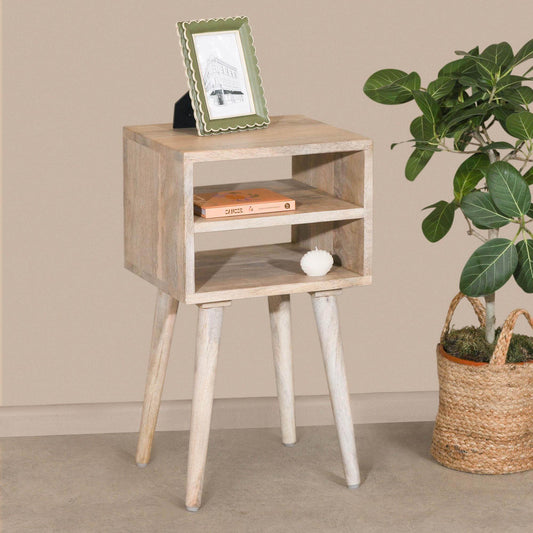 Modern Wooden Small Open Bedside Nightstand Side Table - Esmae & Rose