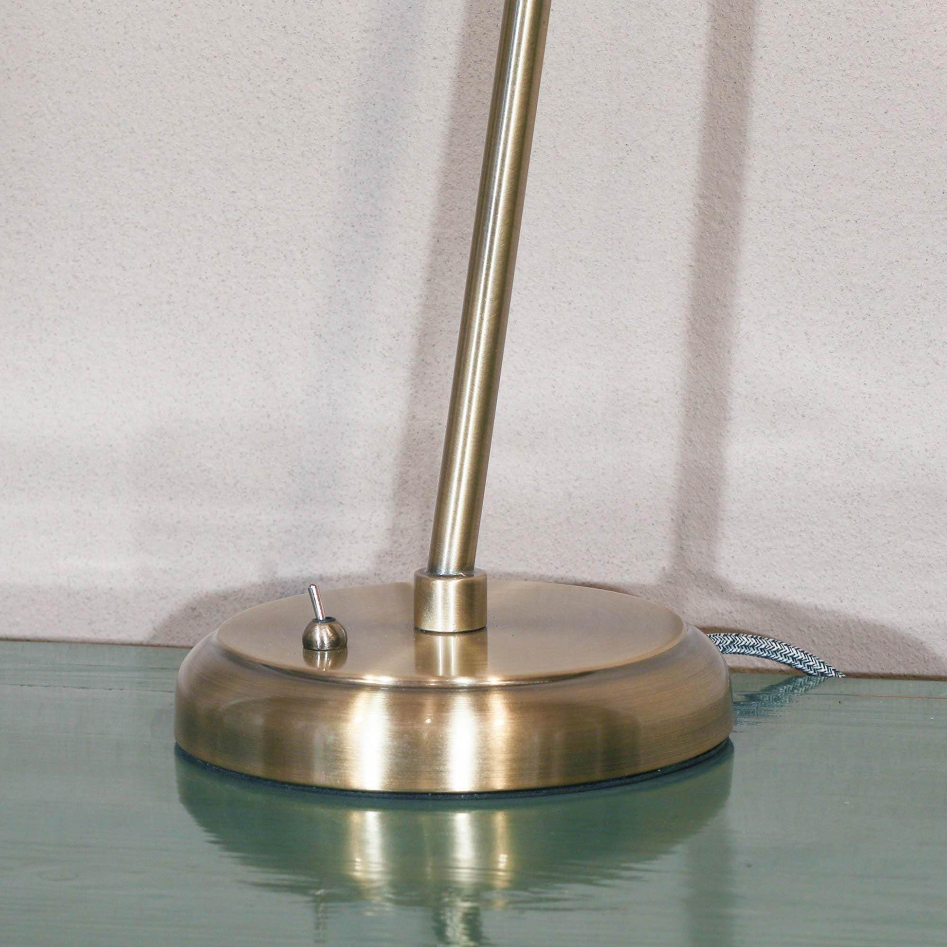 Industrial Style Stain Brass Metal Table Lamp with Shade - Esmae & Rose