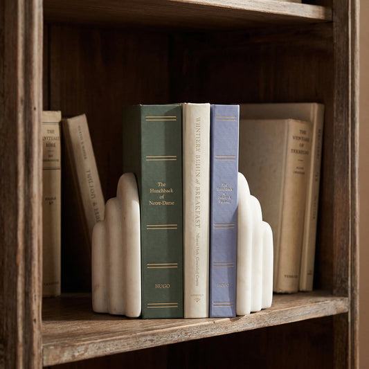 Natural White Marble Arch Bookends