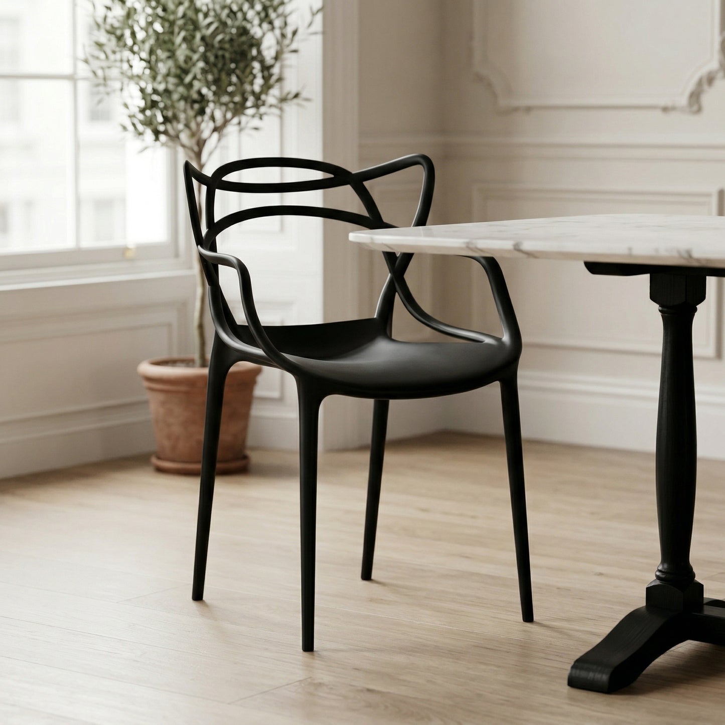 Masters Inspired Moulded Black Dining Chair