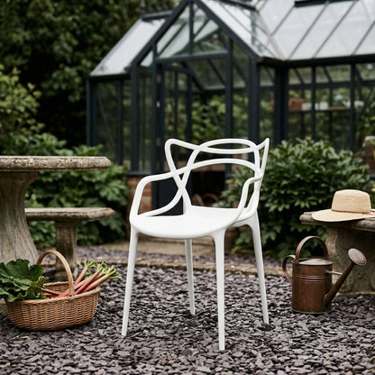 Masters Inspired Moulded White Dining Chair