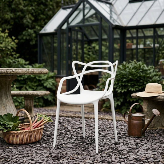 Masters Inspired Moulded White Dining Chair