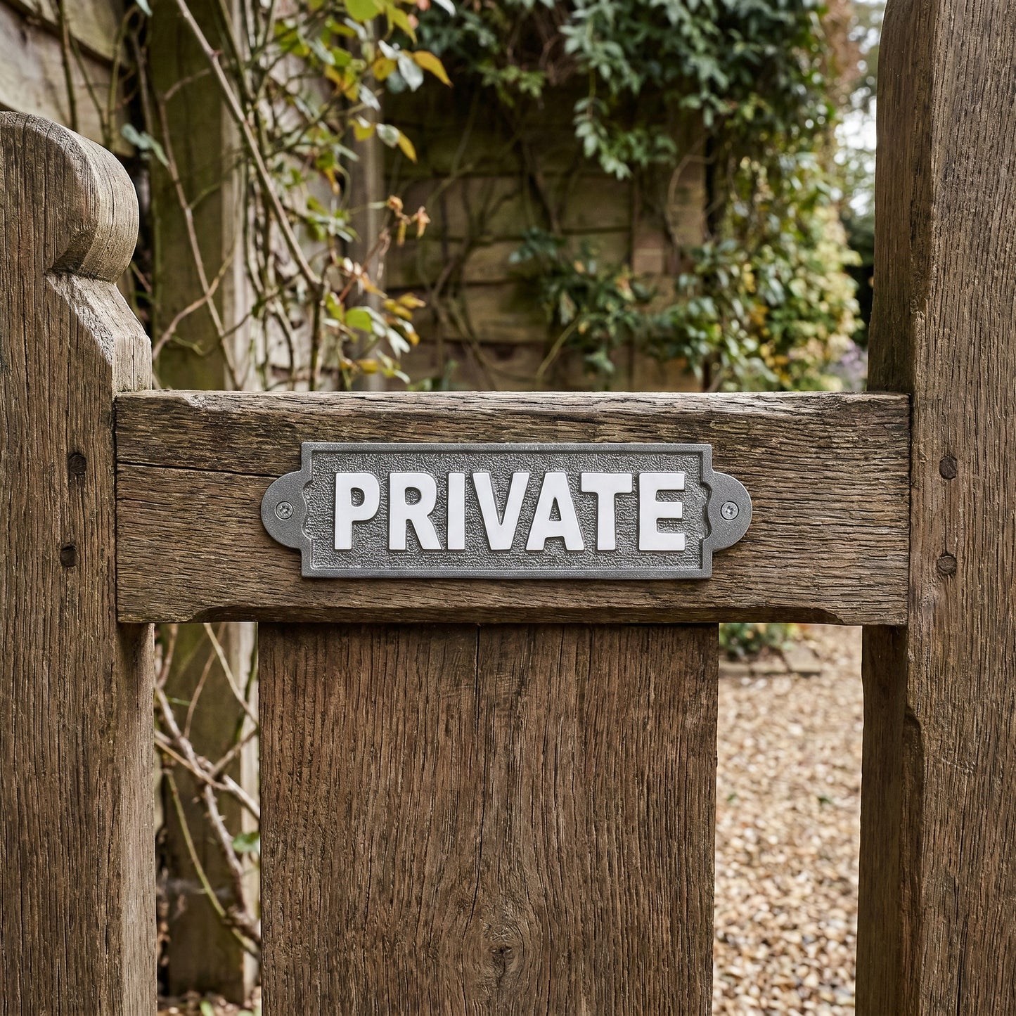 Vintage Style PRIVATE Wall Gate Cast Iron Heavy Metal Sign