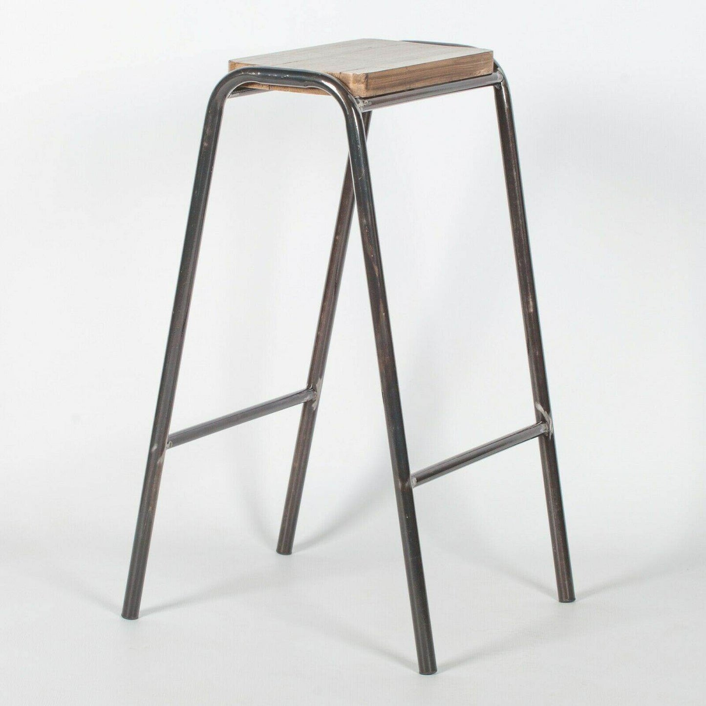 Industrial Lab Style Raw Lacquer Steel Stackable Bar Stool Kitchen - Esmae & Rose